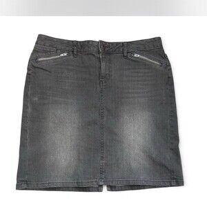 GAP Skirt Womens Size 8 Gray Stretch Denim Straight Pencil Knee Length